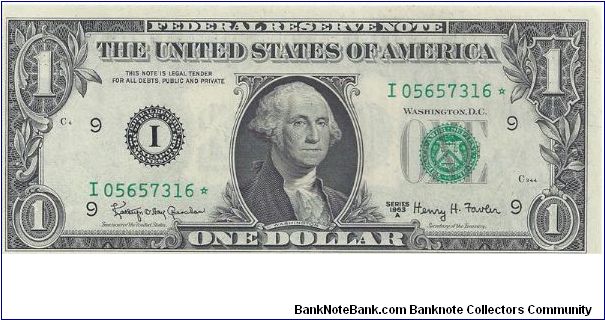 1963A $1 Federal Reserve Star Note Banknote