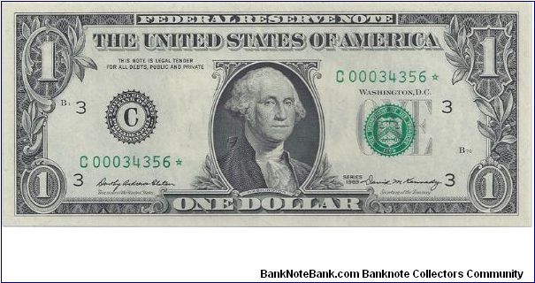 1969 $1 Federal Reserve Star Note Banknote