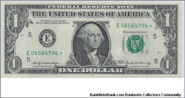 1969 $1 Federal Reserve Star Note Banknote