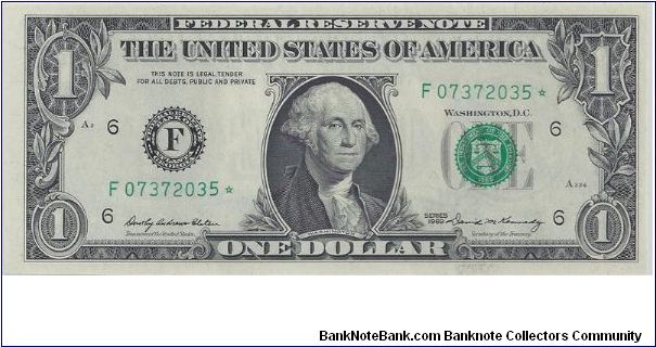 1969 $1 Federal Reserve Star Note Banknote