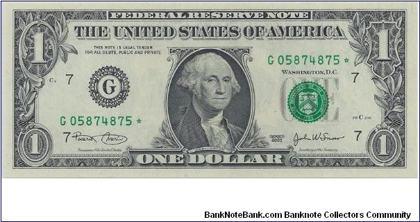 2003 $1 Federal Reserve Star Note Banknote