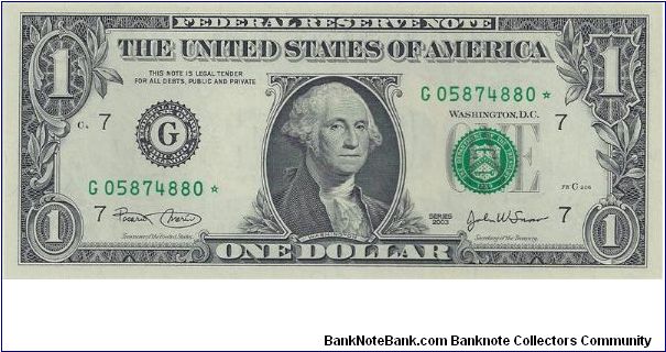 2003 $1 Federal Reserve Star Note Banknote