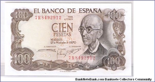 SPAIN- 100 PESETAS Banknote