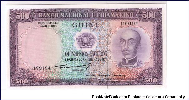 PORTUGAL-GUINE
500 ESCUDOS Banknote