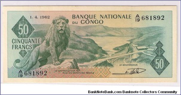 DEM.CONGO 50 FRANCS Banknote