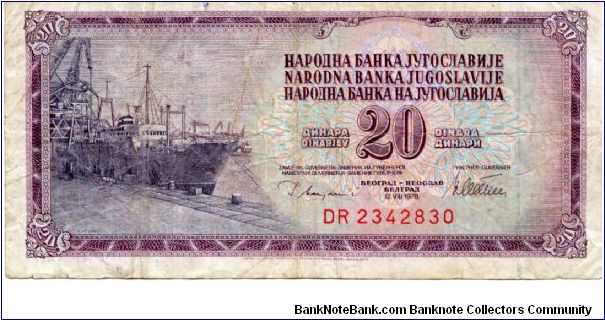 Socialist Federal Republic of Yugoslavia
20d
Docks & Ship
Value Banknote