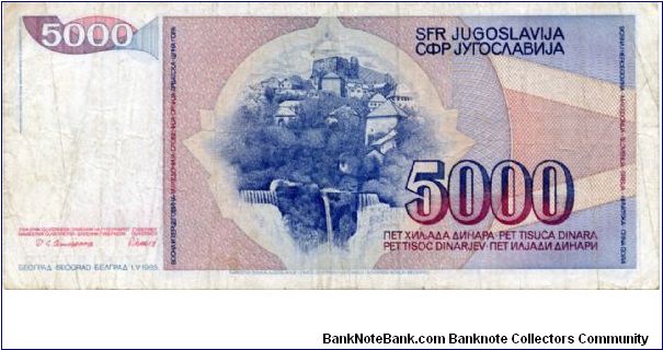 Socialist Federal Republic of Yugoslavia
5000d
President Tito Banknote