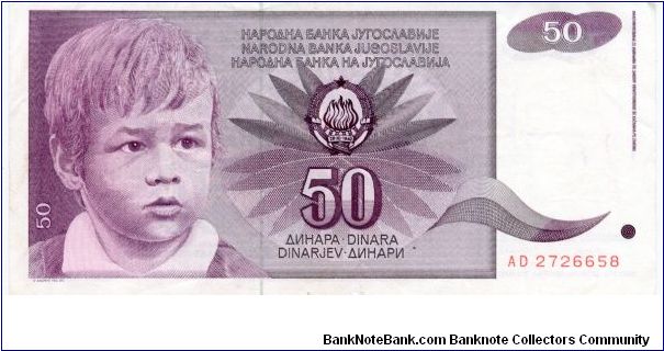 Socialist Federal Republic of Yugoslavia
50d
Young boy
Roses Banknote