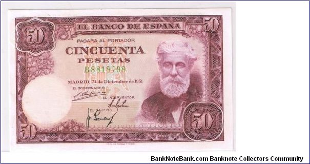 SPAIN-50PESETAS Banknote