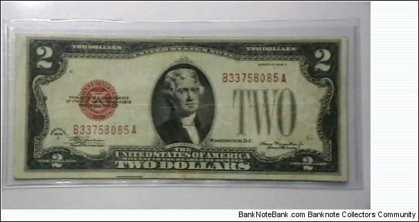 U.S. Small FRN 2 Dollar note series 1928C Banknote