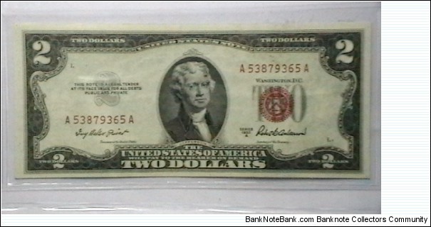 U.S. Small FRN 2 Dollar note series 1953A Banknote