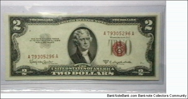U.S. Small FRN 2 dollar note series 1953C Banknote