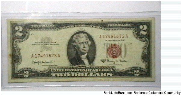 US Small FRN 2 dollar note 1963 series A Banknote