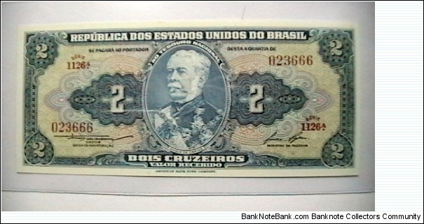 Brazil 1954-1958 2 Cruzieros, KP# 151b Banknote