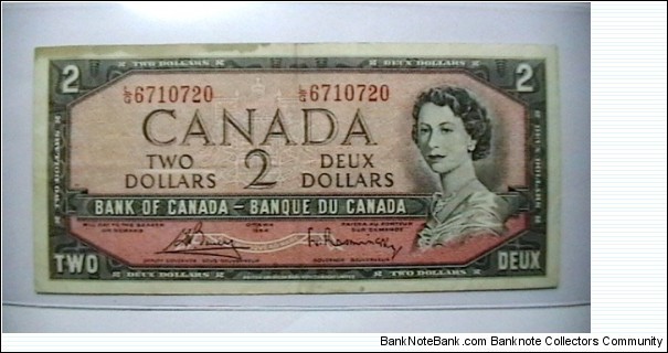 Canada 1954c 2 Dollar note, KP# 76 Banknote