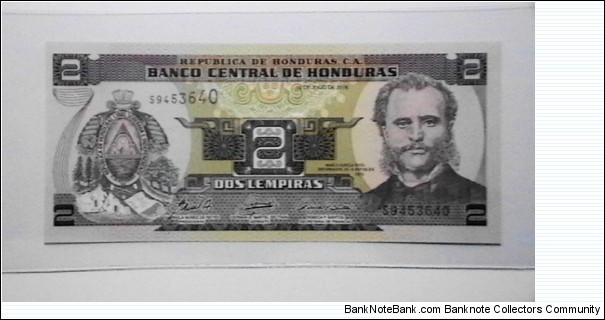 Honduras 2006 2 Lempiras note Banknote