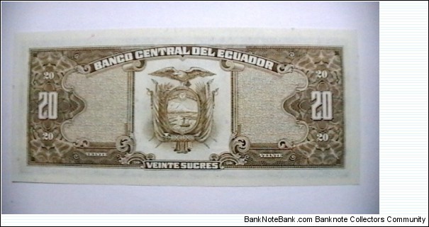 Banknote from Ecuador year 1986