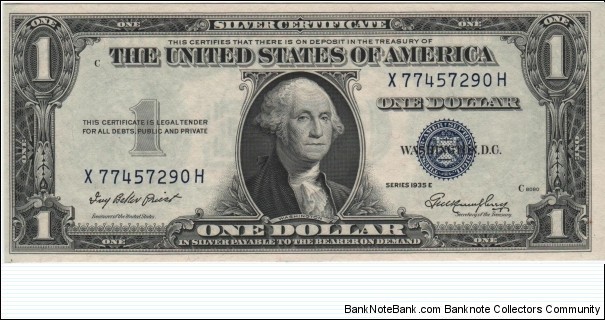 $1 Silver Certificate 1935E ~ Uncirculated Banknote