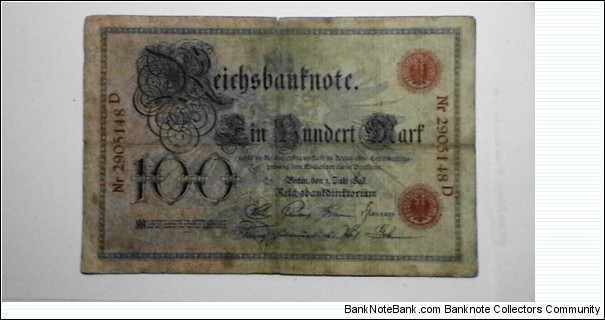 Germany 1898 100 Mark KP# 20  Banknote