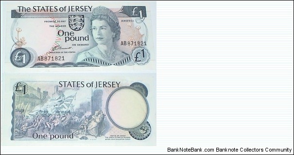 1 Pound. QE II. Battle of Jersey Commemorative. Banknote