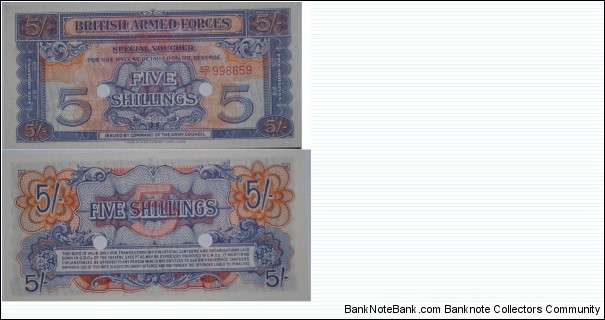 5 Shillings. British Armed Forces. 2nd Series. Banknote