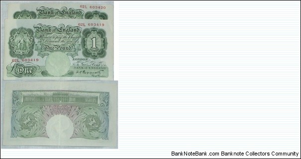 1 Pound. Peppait signature. Banknote