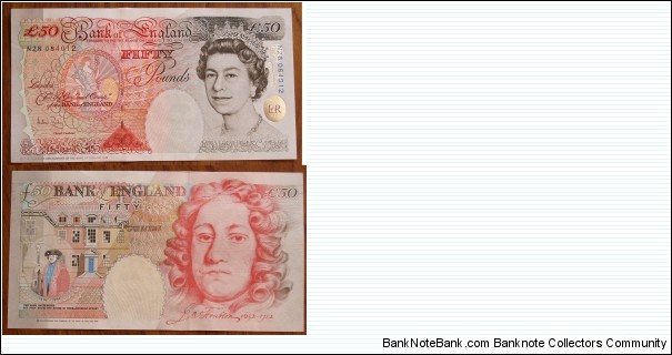 50 Pounds. Andrew Bailey signature. Banknote