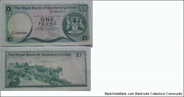 1 Pound. Royal Bank of Scotland Ltd. Banknote