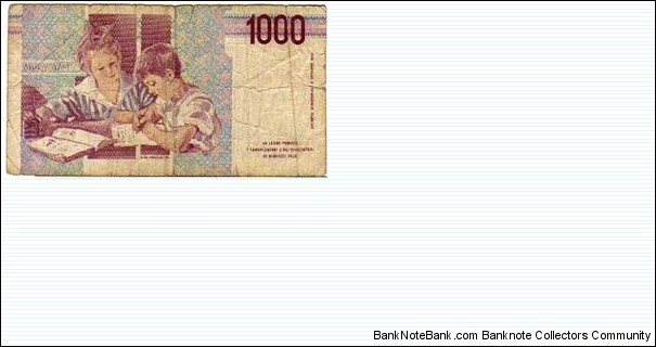 Banknote from Italy year 1990