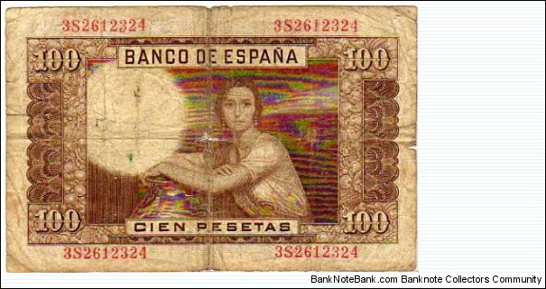 Banknote from Spain year 1953