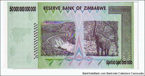 Banknote from Zimbabwe year 2008