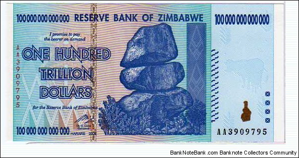 100 Trillion Dollars __ pk# 91 Banknote