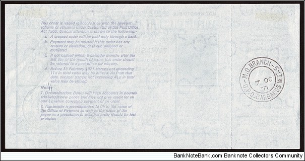 Banknote from Barbados year 1971