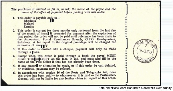 Banknote from Rhodesia year 1972