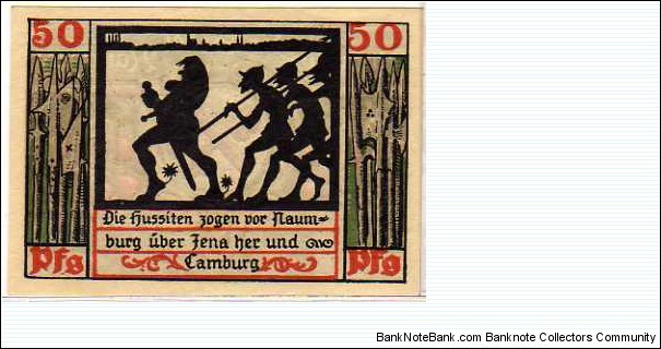 *NOTGELD* __ 50 Pfenning __ pk# NL __ Naumburg Banknote