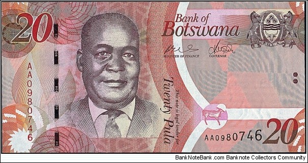 Botswana 2009 20 Pula. Banknote