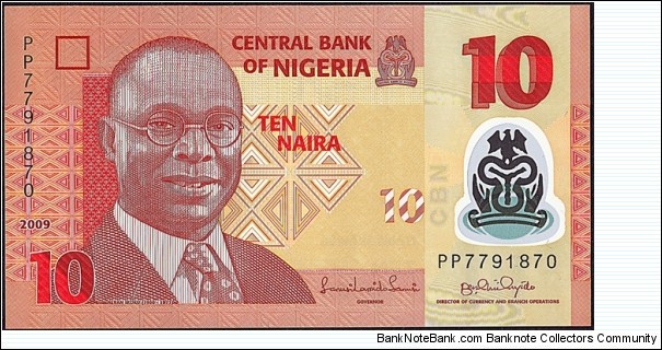 Nigeria 2009 10 Naira. Banknote