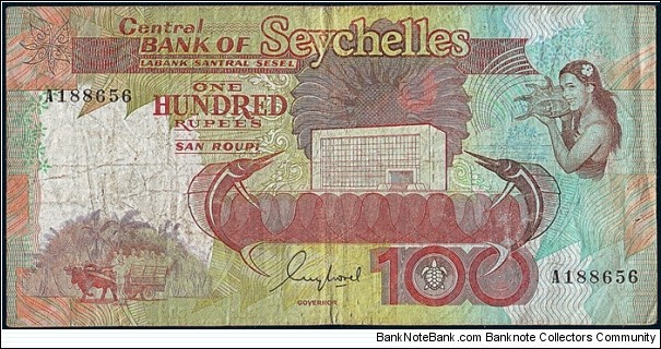 Seychelles N.D. (1989) 100 Rupees. Banknote