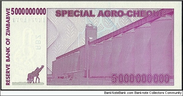 Banknote from Zimbabwe year 2008