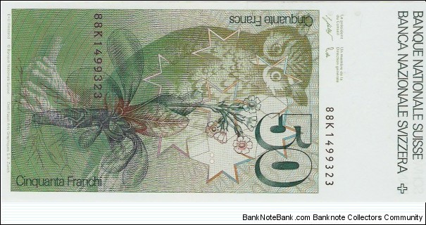 Banknote from Switzerland year 1988