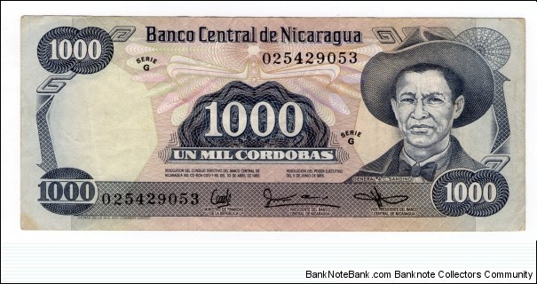 1000 Cordobas Banknote