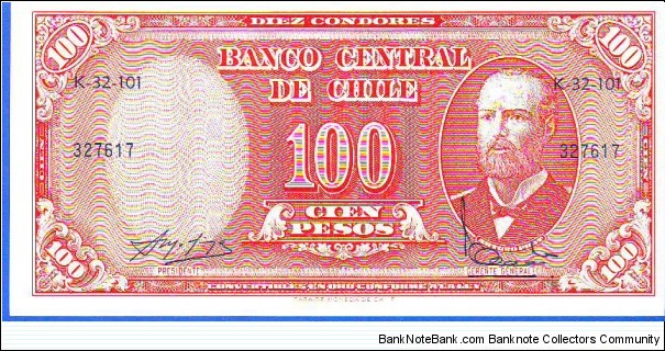  10 Centesimos on 100 Pesos Banknote