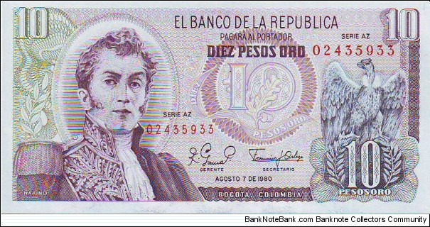  10 Pesos Oro Banknote