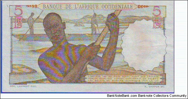 Banknote from West African States year 1954