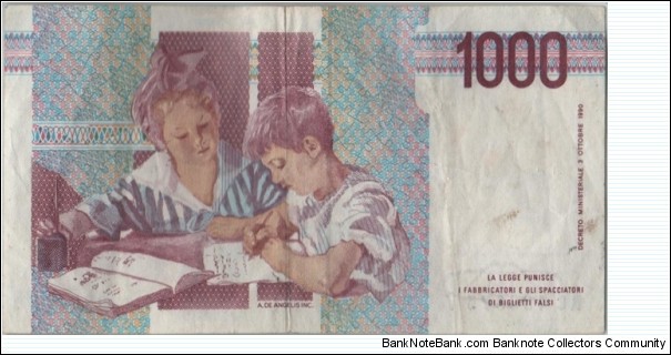 Banknote from Italy year 1990