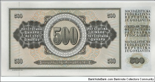 Banknote from Yugoslavia year 1986