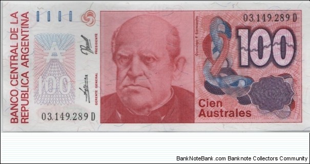 Argentina 100 Australes Banknote