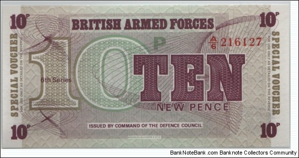 British Armed Forces 10 New Pence Banknote