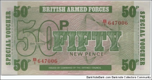 British Armed Forces 50 New Pence Banknote