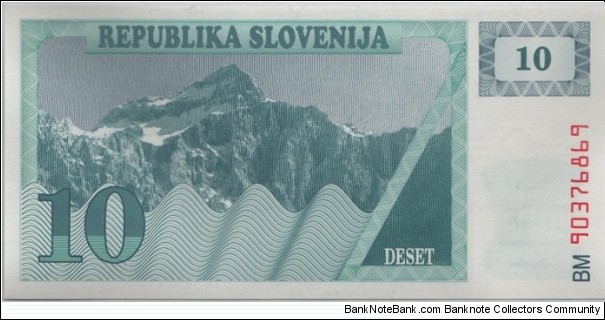 Slovenia 10 Tolar 1990 Banknote